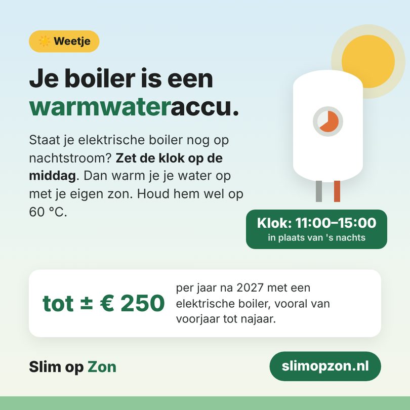 Je boiler is een warmwateraccu